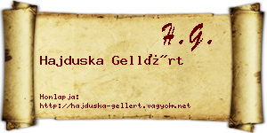 Hajduska Gellért névjegykártya